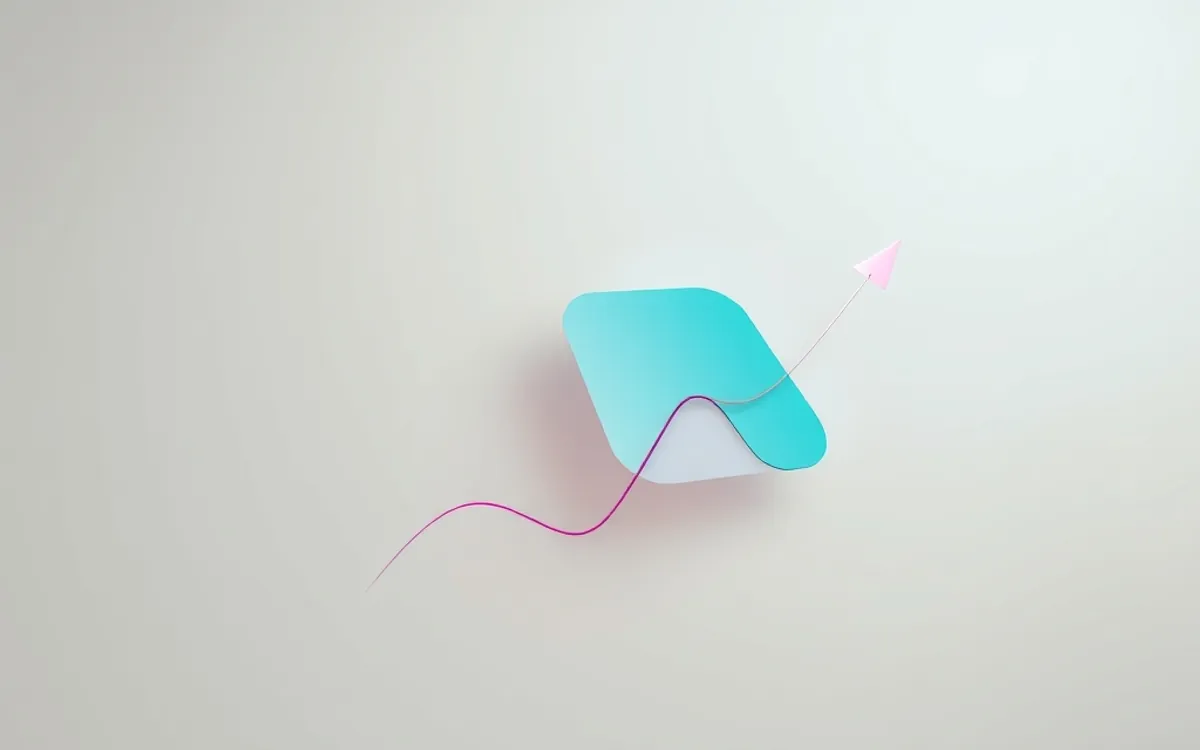 Um gráfico de linha rosa e um alvo rosa em um fundo cinza claro.
