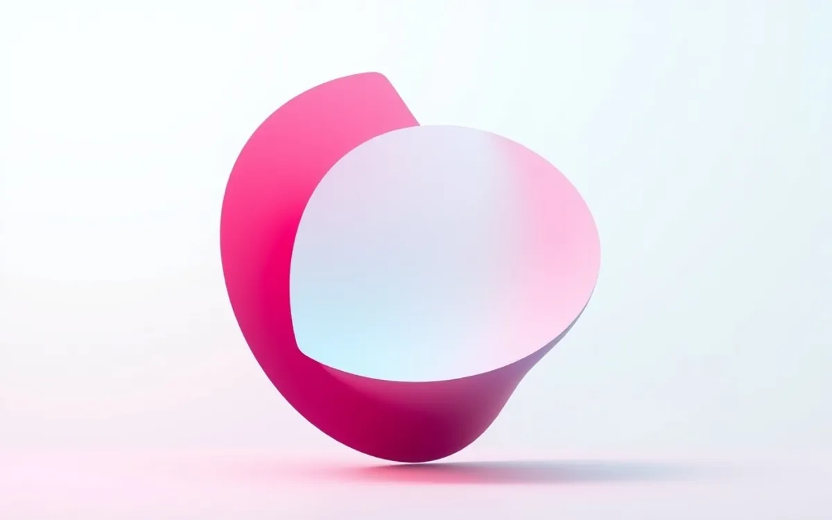 Dois semicírculos de plástico rosa em um fundo branco com sombra rosa.
