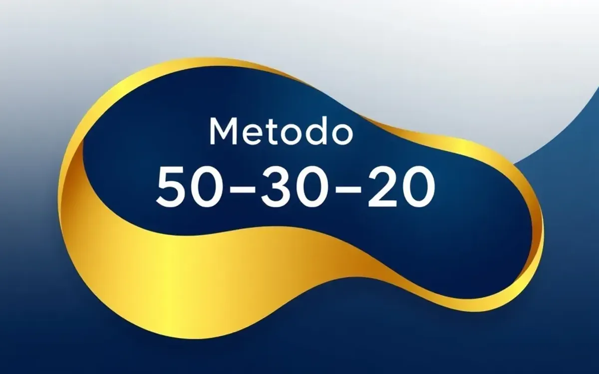 Um texto em branco sobre um fundo azul com contorno dourado no centro.
